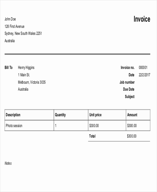 Photography Invoice Template Word New 10 Graphy Invoice Samples Pdf Word