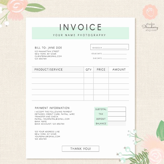 Photography Invoice Template Word New Invoice Template Graphy Invoice Business Invoice