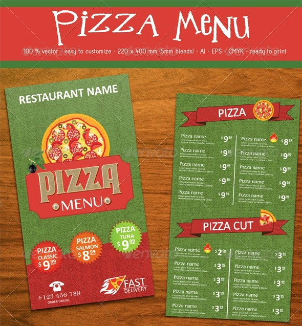 Pizza Menu Template Free Awesome 13 Pizza Menu Templates