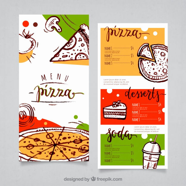 Pizza Menu Template Free Awesome Pizza Menu Template Vector