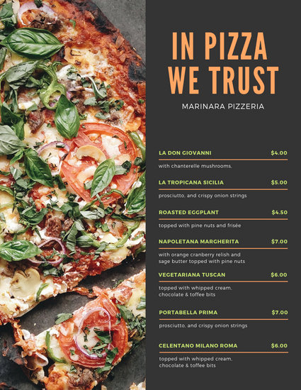 Pizza Menu Template Free Best Of Customize 54 Pizza Menu Templates Online Canva