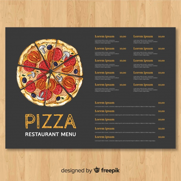 Pizza Menu Template Free Fresh Hand Drawn Pizza Restaurant Menu Template Vector