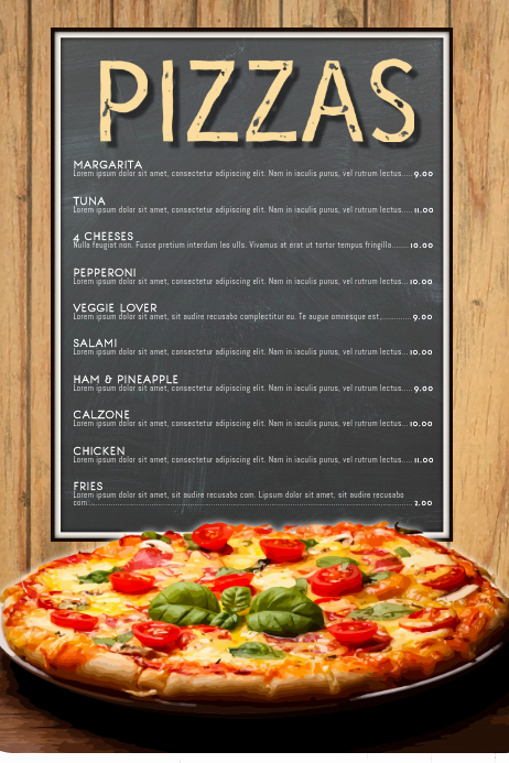 Pizza Menu Template Free Fresh Pizza Menu Restaurant Template