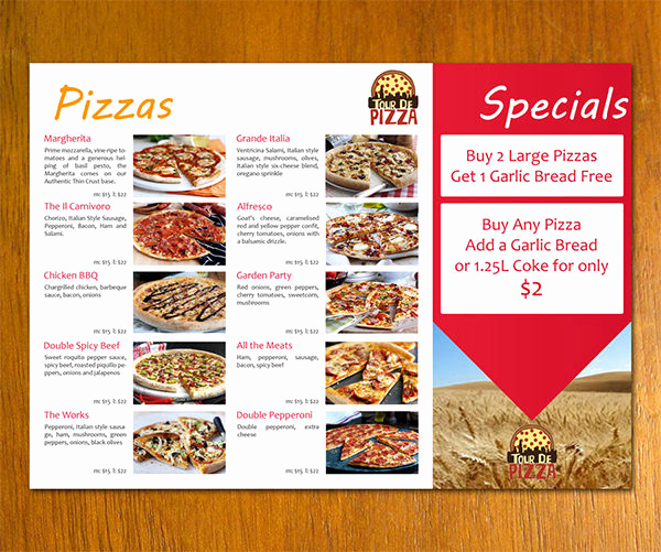 Pizza Menu Template Free Inspirational Pizza Menu Templates – 31 Free Psd Eps Documents