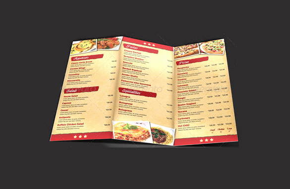 sample pizza menu