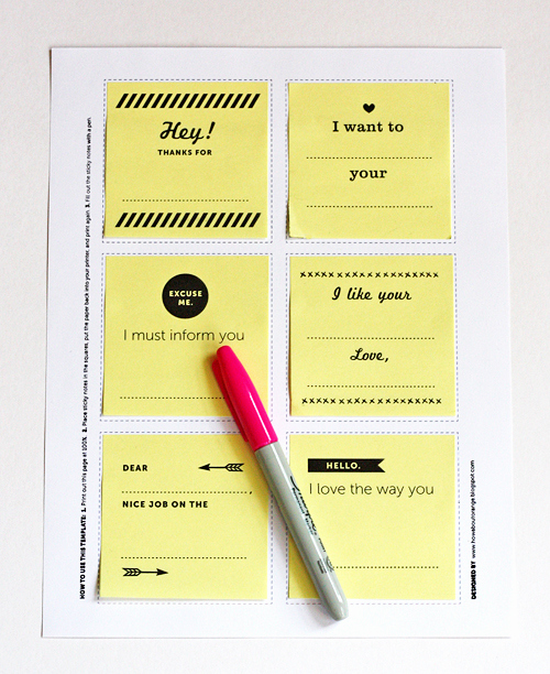 print your own post it notes