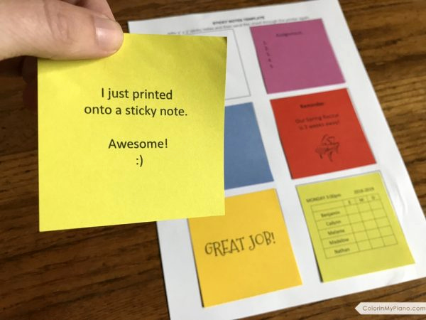 Post It Note Printing Template Luxury Free Printable Sticky Notes Template Color In My Piano