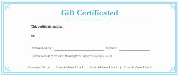 Printable Blank Gift Certificate Template Fresh Certificate Templates