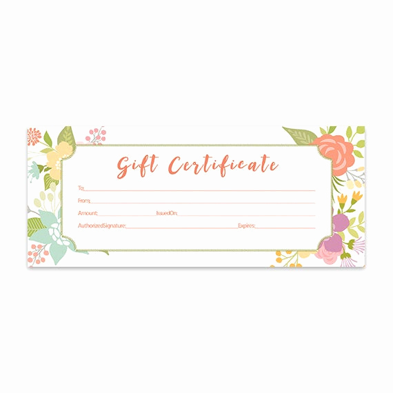 Printable Blank Gift Certificate Template Fresh Floral Gift Certificate Download Flowers Premade Gift