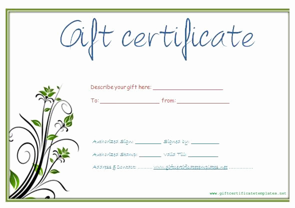 Printable Blank Gift Certificate Template Fresh Gift Certificate Template