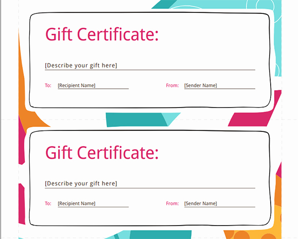 Printable Blank Gift Certificate Template Inspirational Printable Gift Certificate Templates