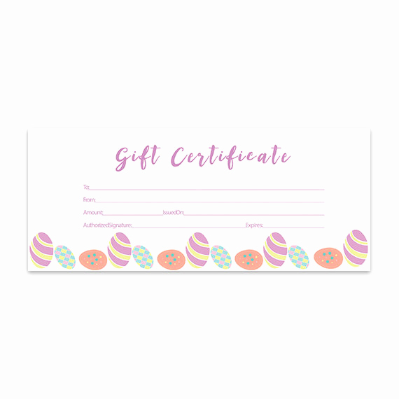 Printable Blank Gift Certificate Template Luxury Items Similar to Easter Eggs Blank Gift Certificate