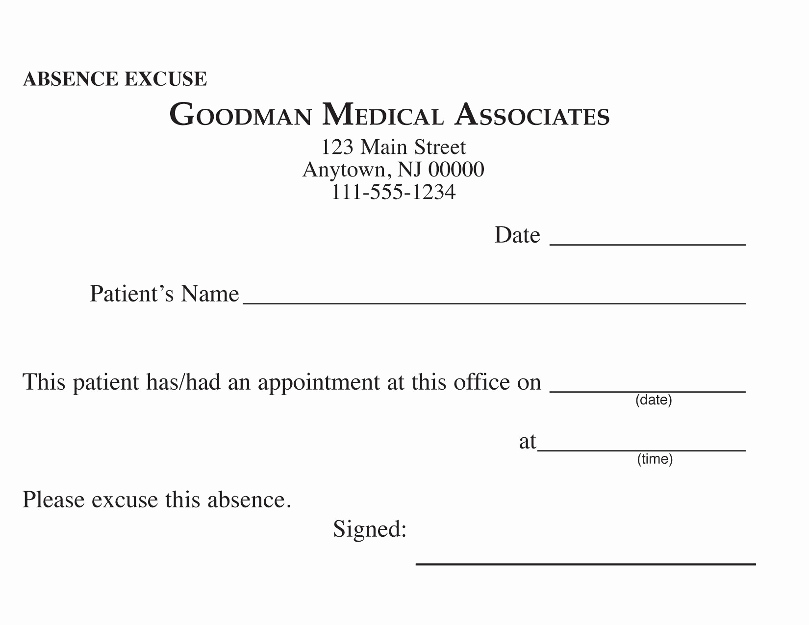 Printable Doctor Note Template Awesome Blank Printable Doctor Excuse form