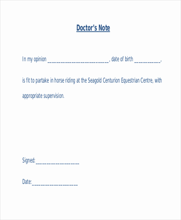 Printable Doctor Note Template Inspirational 37 Free Doctors Note Templates