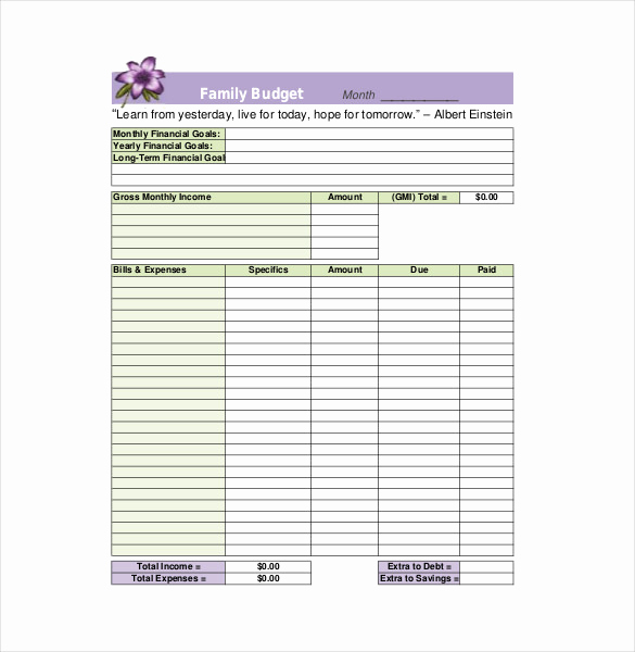 Printable Family Budget Template Best Of 9 Family Bud Templates Free Sample Example format