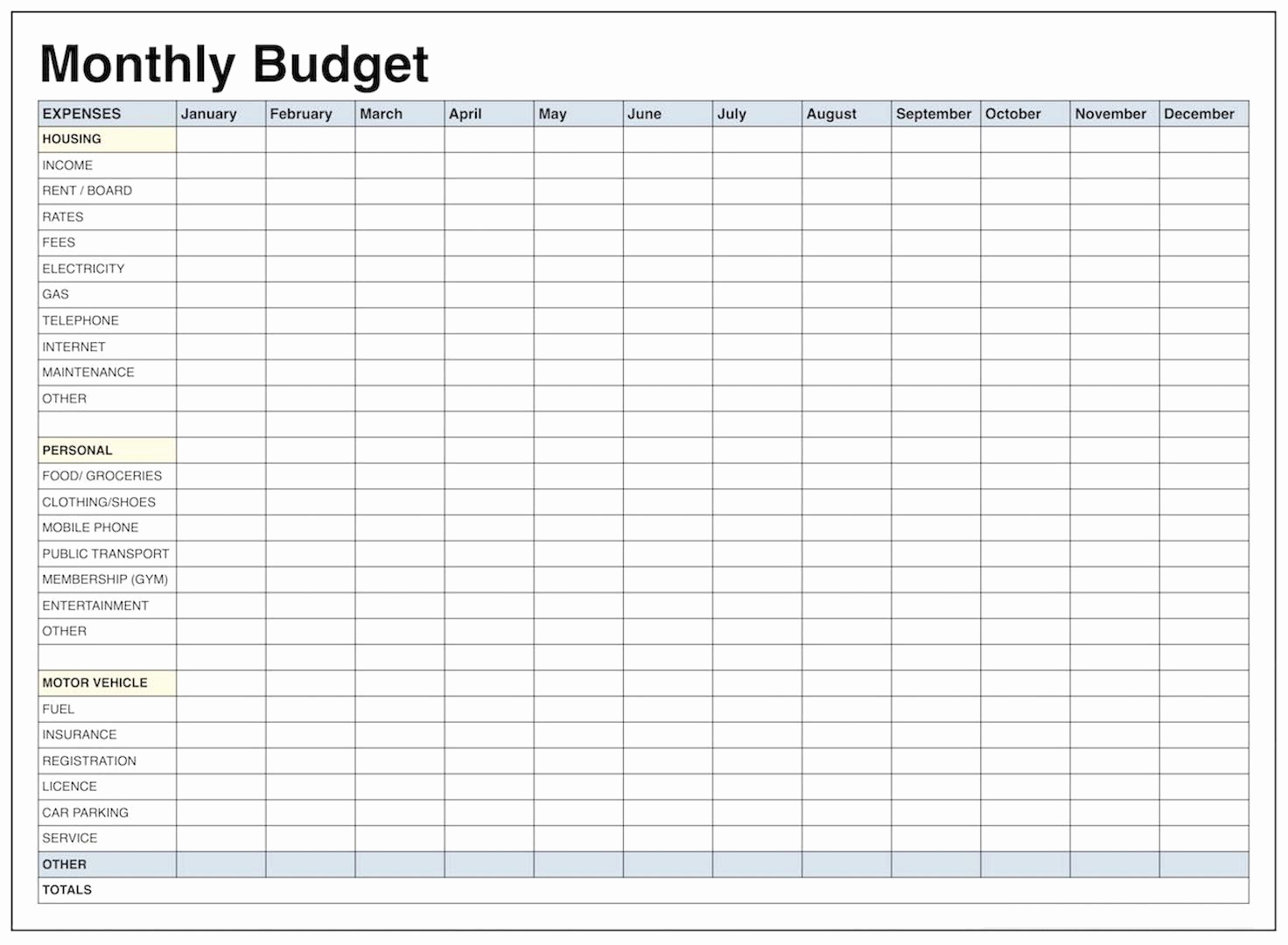 Printable Family Budget Template Elegant Blank Monthly Bud Template Pdf