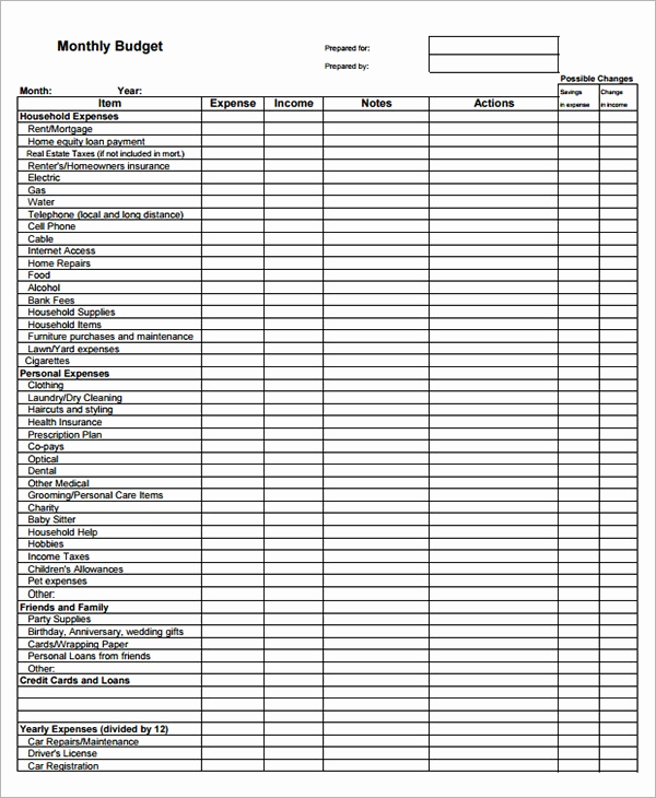 Printable Family Budget Template Fresh Free 23 Sample Monthly Bud Templates In Google Docs