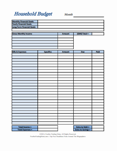 Printable Family Budget Template Inspirational Household Bud Template Free Download Create Edit