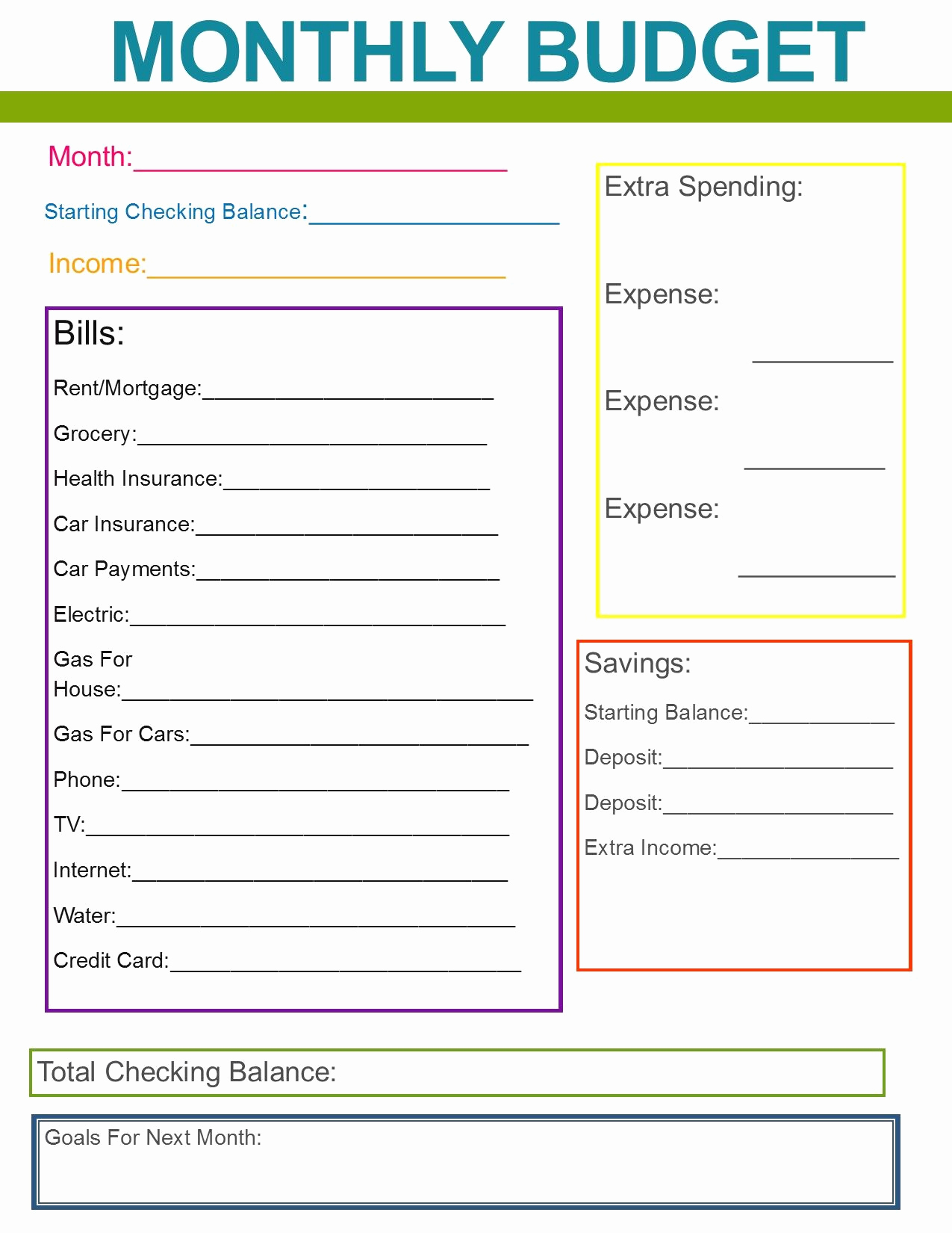 Printable Home Budget Template Awesome Monthly Family Bud Great Habit to Start for the New