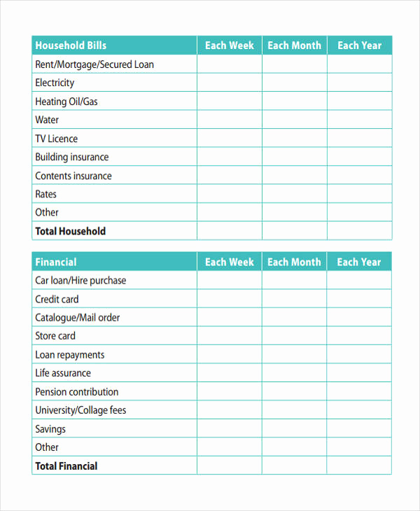 Printable Home Budget Template Fresh 11 Home Bud Templates Word Pdf Excel