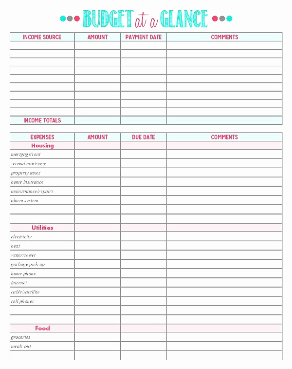 Printable Home Budget Template Luxury 12 Free Bud Templates to Get Your Money Under Control