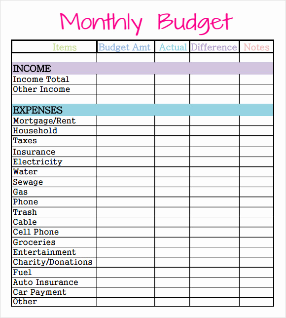 Printable Home Budget Template New Free 9 Restaurant Bud Samples In Google Docs