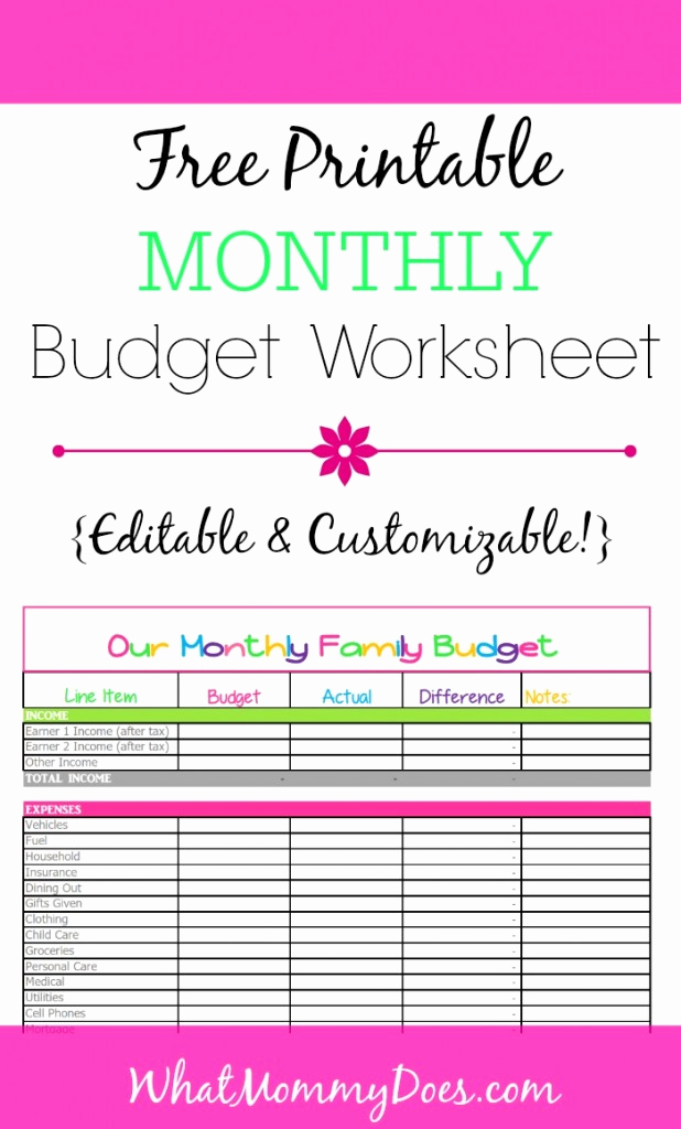 Printable Home Budget Template New Free Monthly Bud Template Cute Design In Excel