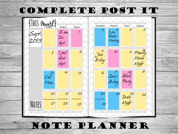 Printable Post It Notes Template New Post It Note Planner Printable Binder Template