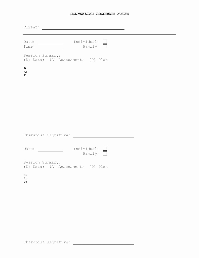 Progress Note Template Pdf Inspirational Counseling Progress Note Template Pdf format