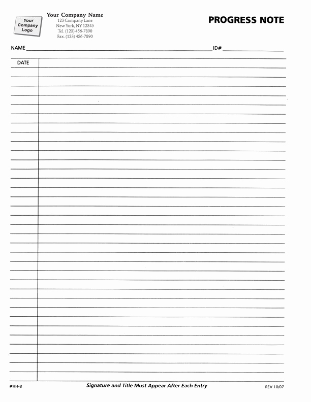 Progress Note Template Pdf Inspirational Progress Note Template