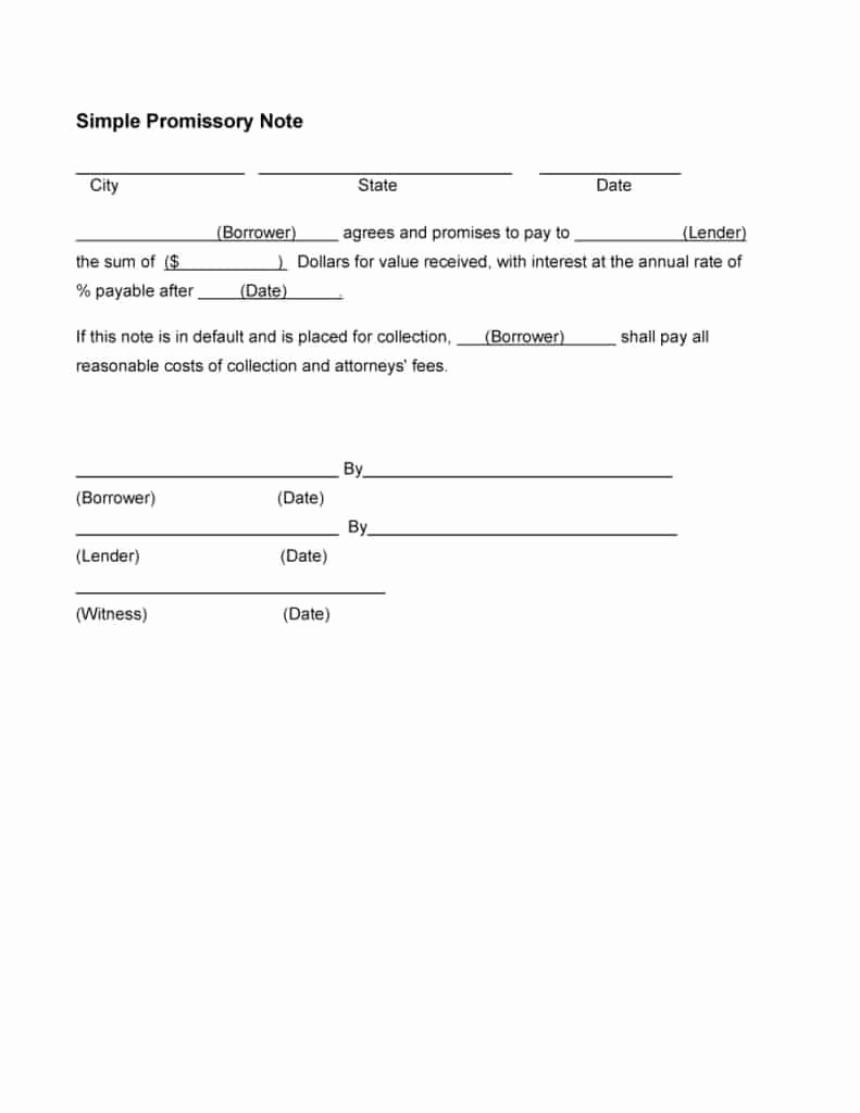 Promissory Note Template Free Awesome 12 Promissory Note Templates Samples In Microsoft Word
