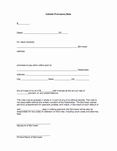 Promissory Note Template Free Download Awesome Free Promissory Note Template Editable Free Download