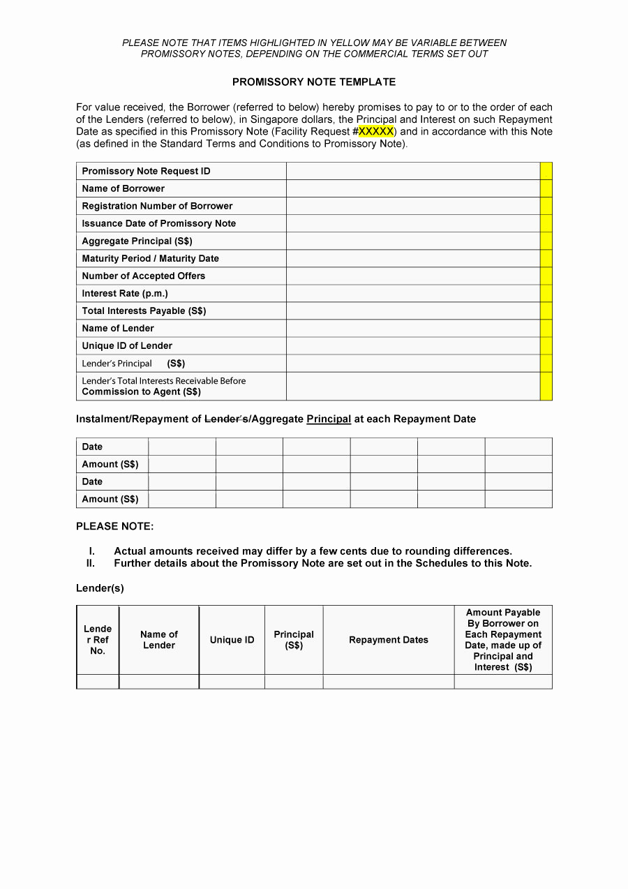 Promissory Note Template Free Download Fresh 45 Free Promissory Note Templates &amp; forms [word &amp; Pdf]