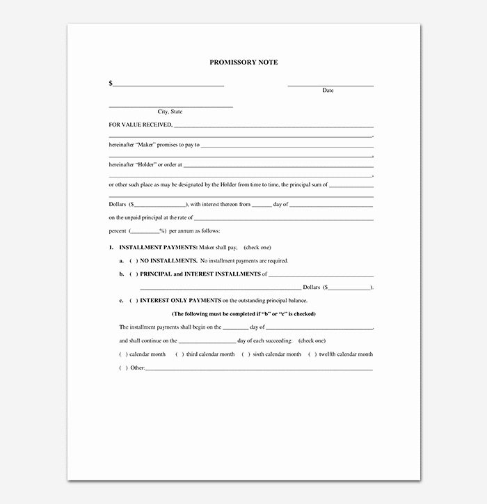 Promissory Note Template Free Download Lovely Promissory Note Template 20 Free for Word Pdf