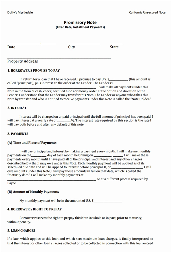 Promissory Note Template Free Download New 34 Promissory Note Templates In Google Docs