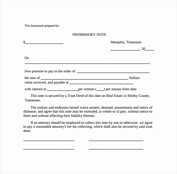 Promissory Note Template Free Elegant 34 Promissory Note Templates In Google Docs