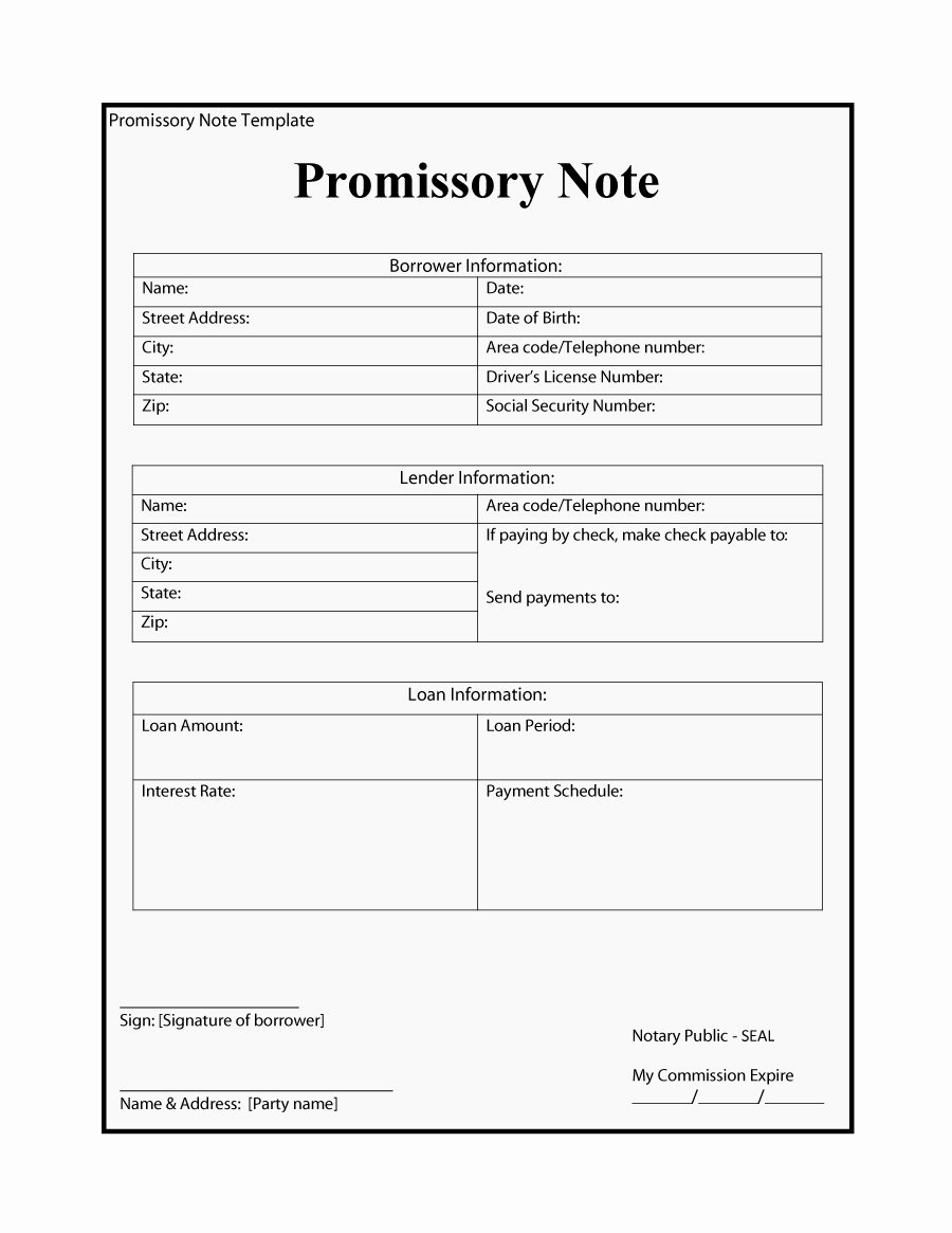 Promissory Note Template Free Elegant 45 Free Promissory Note Templates &amp; forms [word &amp; Pdf]