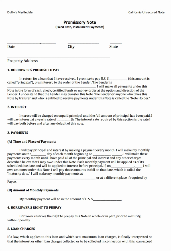 Promissory Note Template Free Lovely 34 Promissory Note Templates In Google Docs