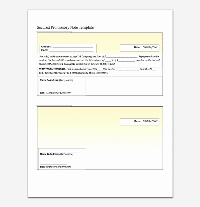 Promissory Note Template Word Best Of Promissory Note Template 20 Free for Word Pdf