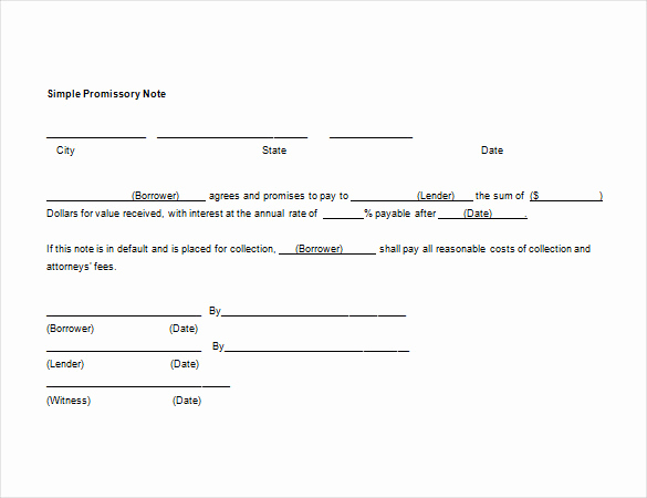 Promissory Note Word Template Fresh 20 Promissory Note Templates Google Docs Ms Word