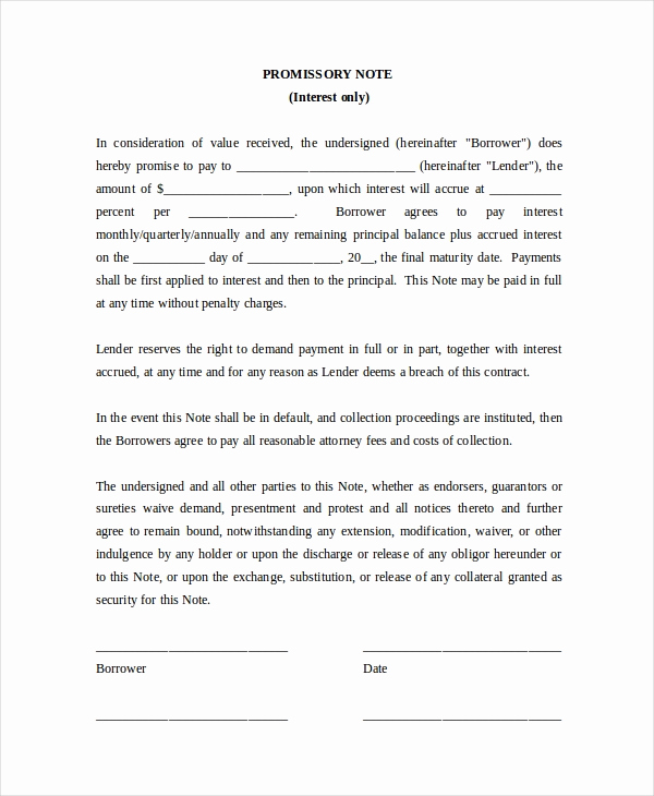 Promissory Note Word Template Luxury 26 Promissory Note Templates Google Docs Ms Word