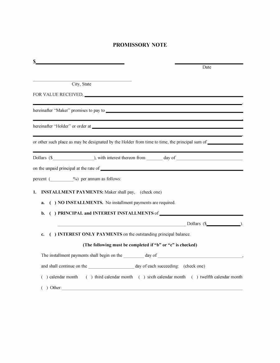 Promissory Note Word Template Unique 45 Free Promissory Note Templates &amp; forms [word &amp; Pdf]