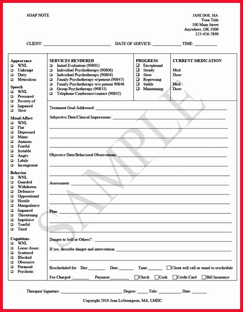 Psychiatric soap Note Template Best Of soap Note Example for Mental Health Counselors