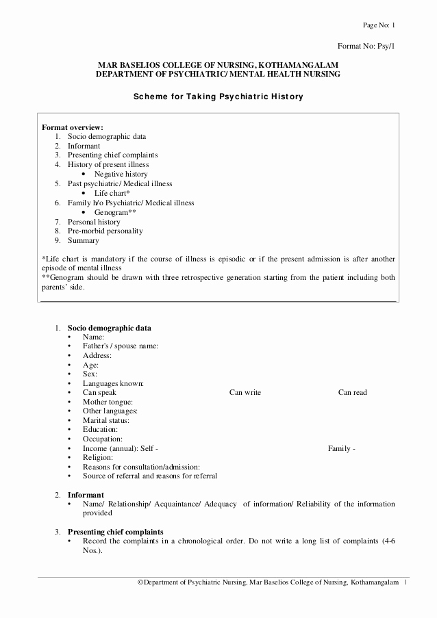 Psychiatry soap Note Template Awesome soap Note Template Mental Health