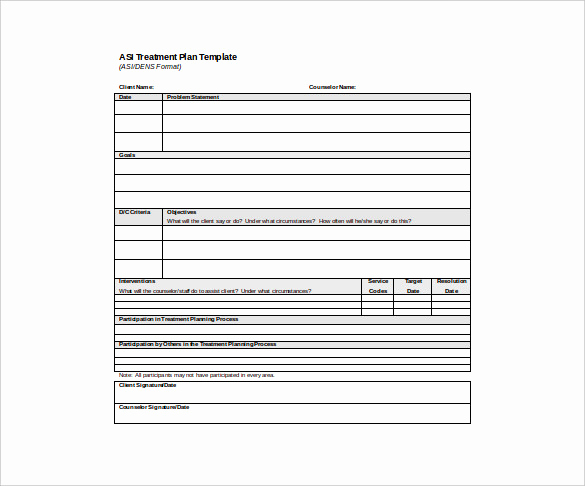 Psychotherapy Note Template Word New Psychotherapy Treatment Plan Template