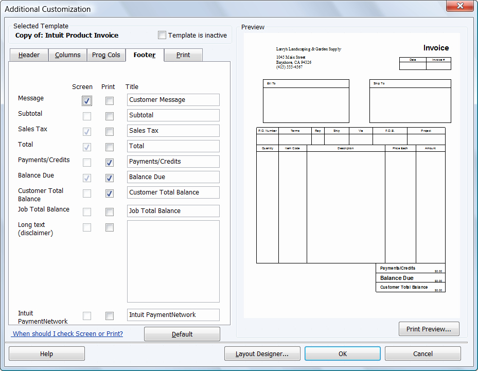 Quickbooks Invoice Template Download Awesome How to Add Footer Fields to Quickbooks Invoice Template