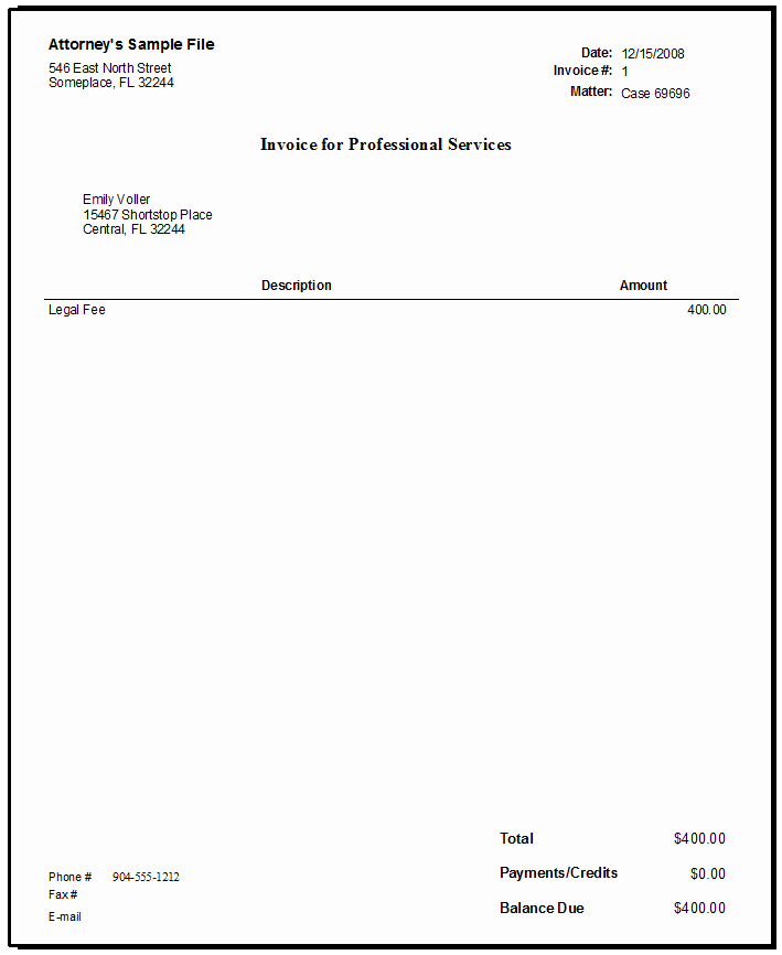 Quickbooks Invoice Template Download Elegant Fee Invoice