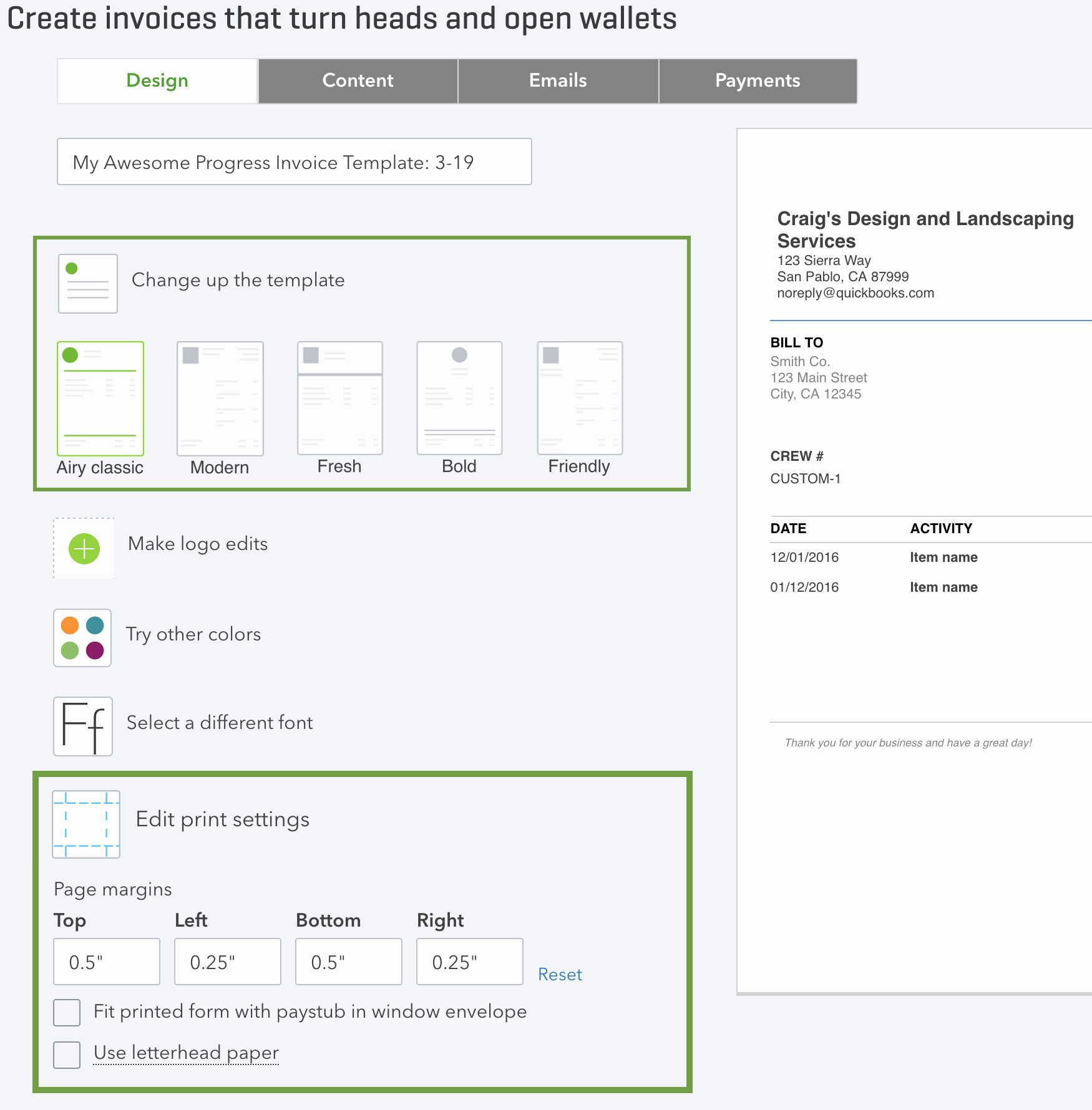 Quickbooks Invoice Template Download Elegant Set Up and Send Progress Invoices In Quickbooks