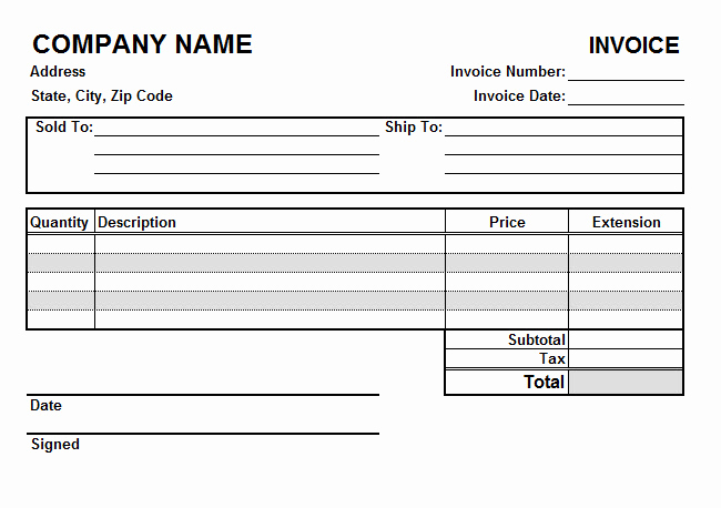 Quickbooks Invoice Template Excel Inspirational Quickbooks Invoice Template Excel – Printable Receipt Template