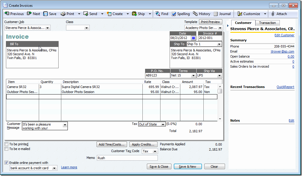 Quickbooks Invoice Template Excel Luxury Quickbooks Invoice Template